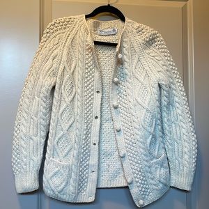 Irish fishermen wool cardigan, excellent used condition with no holes or stains